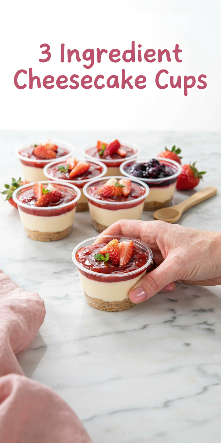 3 Ingredient Cheesecake Cups
