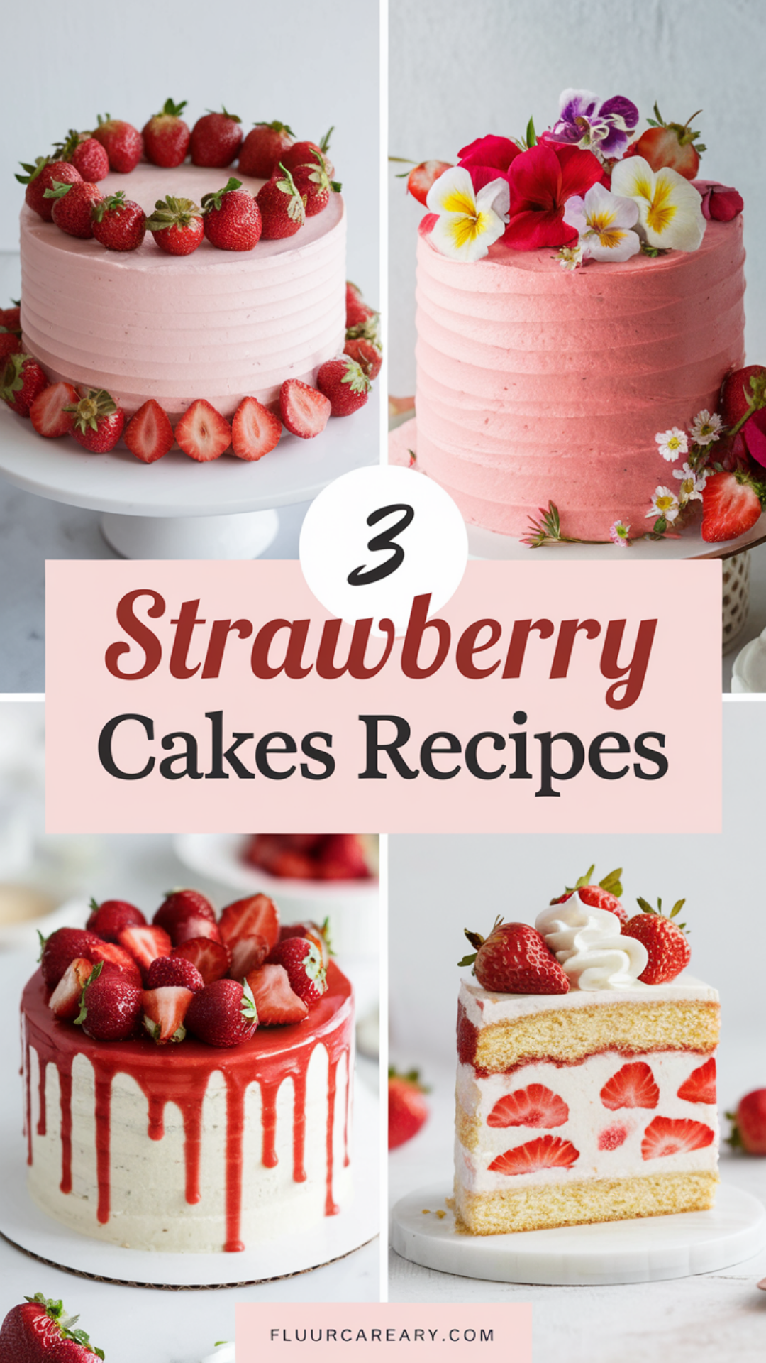 3 Strawberry Cakes Recipes