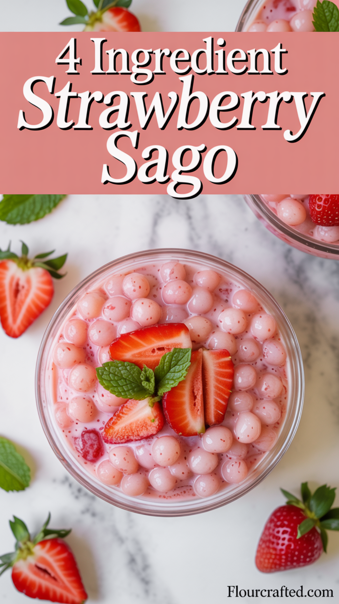 4 Ingredient Strawberry Sago