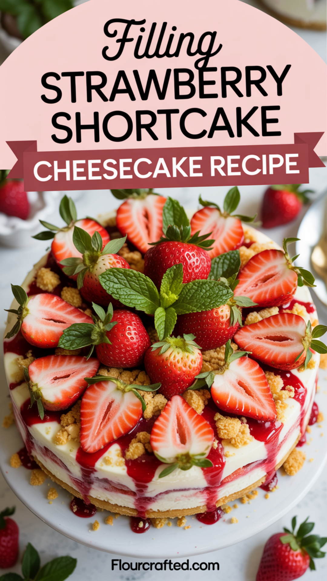 Filling Strawberry Shortcake Cheesecake Recipe