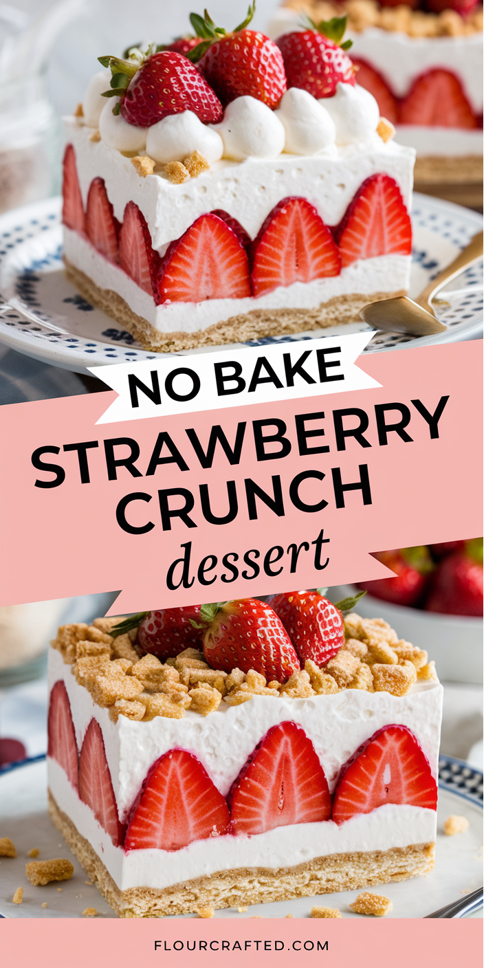 No Bake Strawberry Crunch Dessert No Bake Strawberry Crunch Dessert