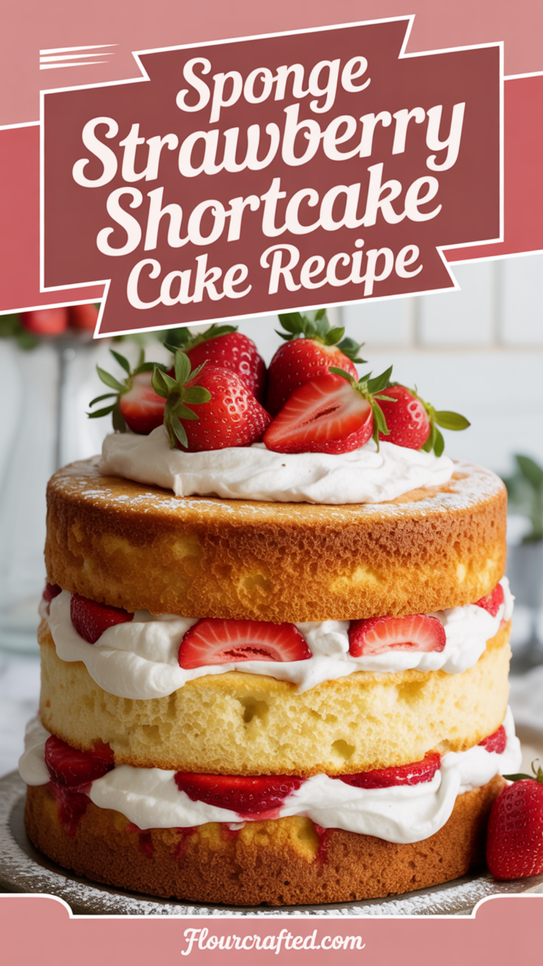 Sponge Strawberry Shortcake Cake Recipe