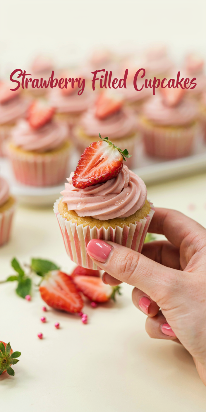 Strawberry Filled Cupcakes